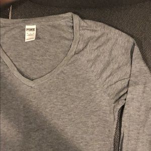 gray long sleeve PINK sleepshirt